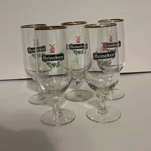Heineken branded crystal glasses.